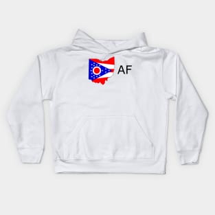 Ohio Flag State Outline AF (black) Kids Hoodie